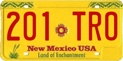 NM license plate 201TRO