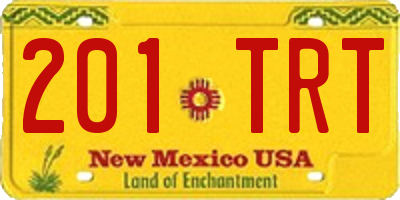 NM license plate 201TRT