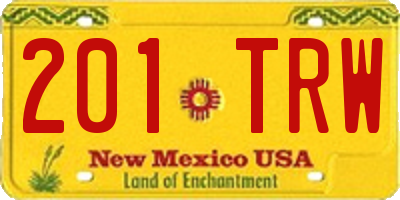 NM license plate 201TRW