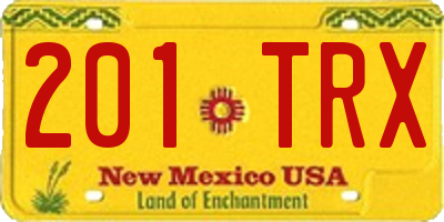 NM license plate 201TRX