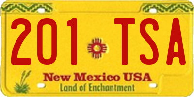 NM license plate 201TSA