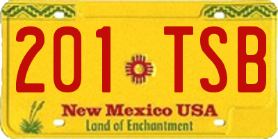 NM license plate 201TSB