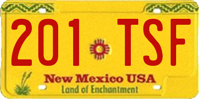 NM license plate 201TSF