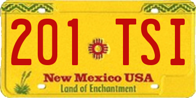 NM license plate 201TSI