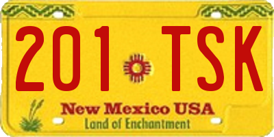 NM license plate 201TSK