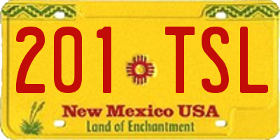 NM license plate 201TSL