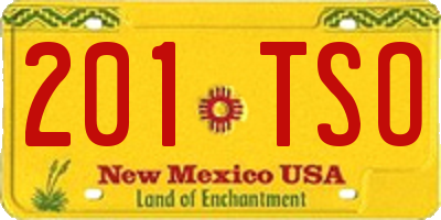 NM license plate 201TSO