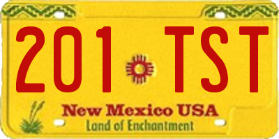 NM license plate 201TST