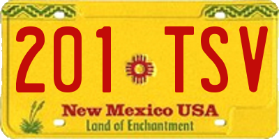 NM license plate 201TSV