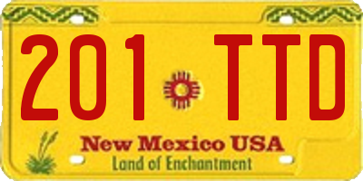 NM license plate 201TTD