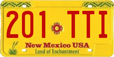 NM license plate 201TTI