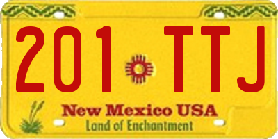 NM license plate 201TTJ