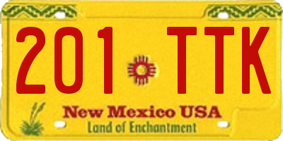 NM license plate 201TTK