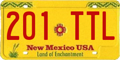 NM license plate 201TTL