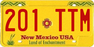 NM license plate 201TTM