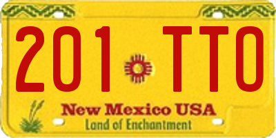 NM license plate 201TTO