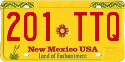 NM license plate 201TTQ