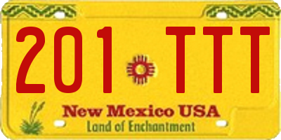 NM license plate 201TTT