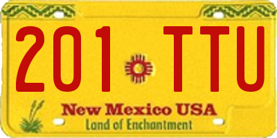 NM license plate 201TTU
