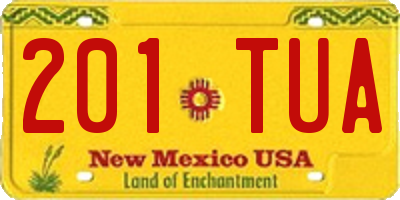 NM license plate 201TUA