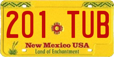 NM license plate 201TUB