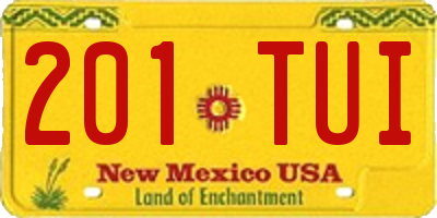 NM license plate 201TUI