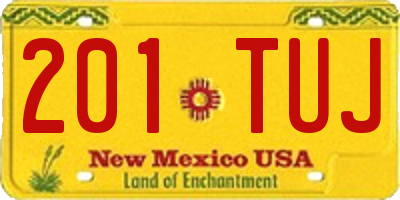 NM license plate 201TUJ