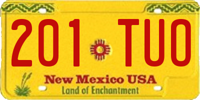 NM license plate 201TUO