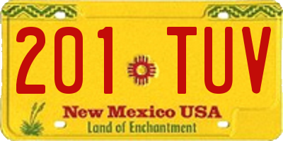 NM license plate 201TUV