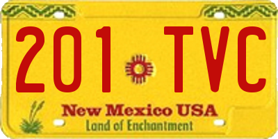 NM license plate 201TVC