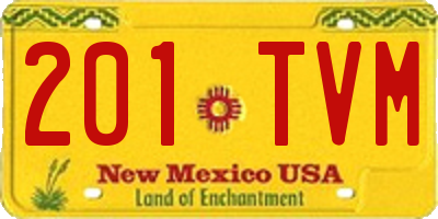 NM license plate 201TVM
