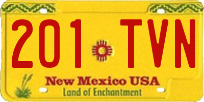NM license plate 201TVN