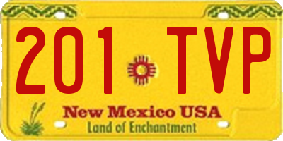 NM license plate 201TVP