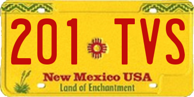 NM license plate 201TVS