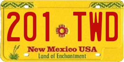 NM license plate 201TWD