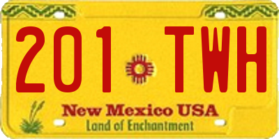 NM license plate 201TWH