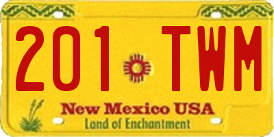 NM license plate 201TWM