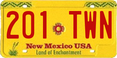 NM license plate 201TWN