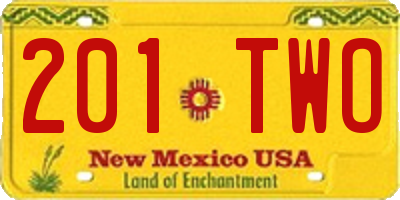NM license plate 201TWO