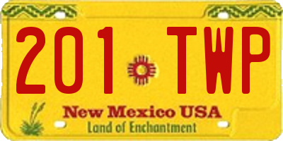 NM license plate 201TWP