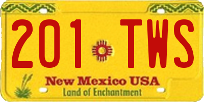 NM license plate 201TWS