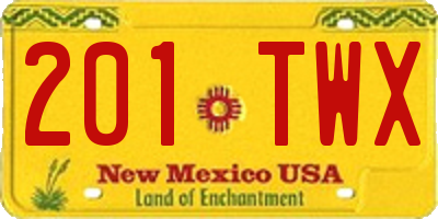 NM license plate 201TWX