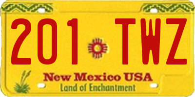 NM license plate 201TWZ