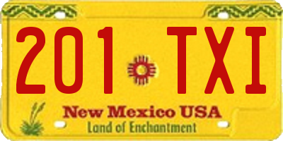 NM license plate 201TXI