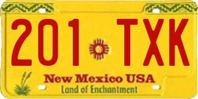 NM license plate 201TXK