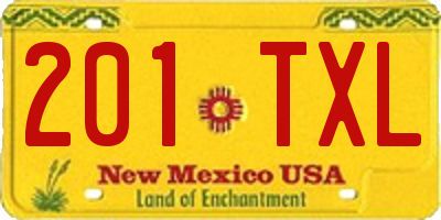 NM license plate 201TXL