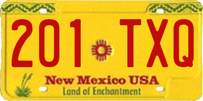 NM license plate 201TXQ
