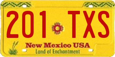 NM license plate 201TXS