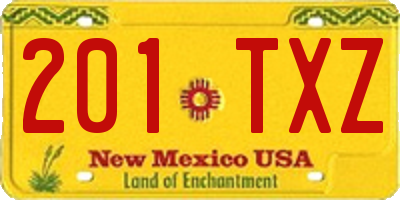 NM license plate 201TXZ