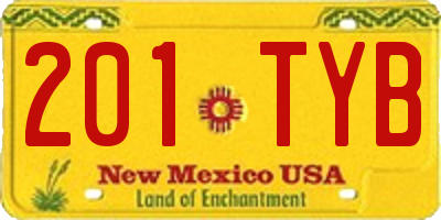 NM license plate 201TYB